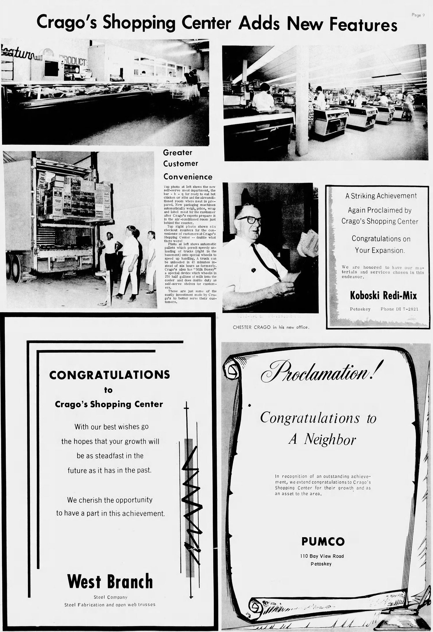 Cragos Shopping Center - July 11 1966 Article (newer photo)